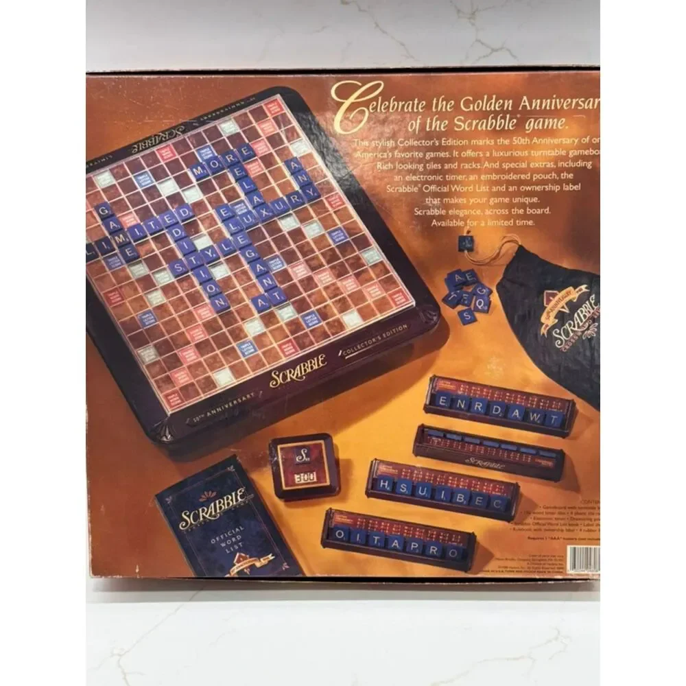 Scrabble 50th Anniversary Collector's Edition Crossword Game - Good